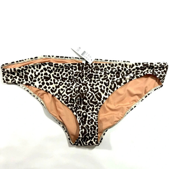 New J Crew BF109 Hipster Full Coverage Bikini Bottom Leopard Print - Picture 2 of 5